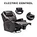 SUNCOO Massage Recliner, 20 in 1 Bonded Leather Chair, Ergonomic Lounge, Heated Sofa with Cup Holders, 360 Degrees Swivel and Remote Control, Black