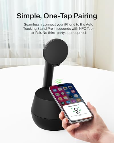 BELKIN WIRELESS CHARGER STAND, AUTO FACE TRACKING, APPLE DOCKKIT CERTIFIED, TRIPOD & MAGSAFE COMPATIBLE, NO APP REQUIRED, 360° ROTATION, INFLUENCER CONTENT, WORKS W/FACETIME, TIKTOK, YOUTUBE, ETC.