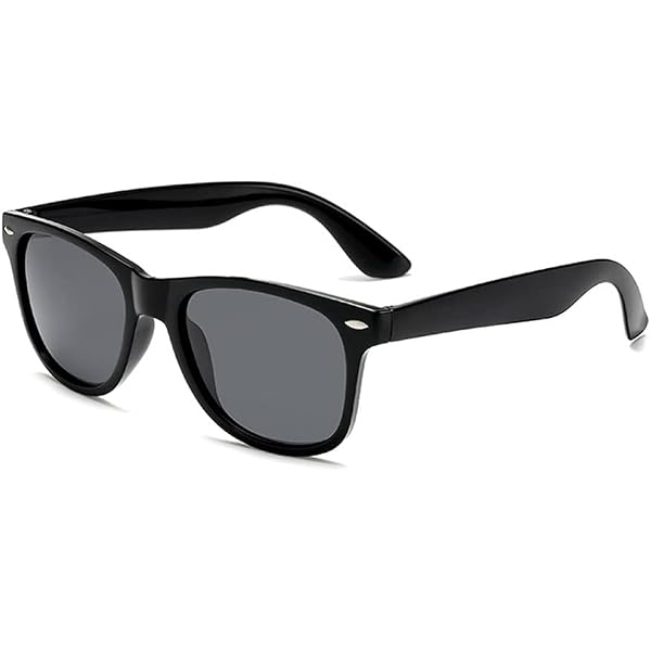 80s Retro Vintage Square Sunglasses For Men Women - Black Lens UV400