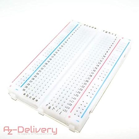 AZDelivery ????? Mini Breadboard 400 Pin mit 4 Stromschienen für Arduino und Jumper Kabel