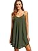 Romwe Women's Summer Spaghetti Strap Sundress Sleeveless Beach Slip Dress Army Green M