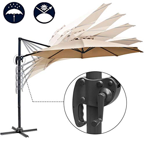 image for Aclumsy 10ft Patio Offset Cantilever Umbrella-Patio Hanging Umbrellas,