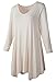 LARACE Plus Size Tunic Tops for Women Asymmetrical 3/4 Sleeve Shirts V Neck Flowy Blouse for Leggings, Beige 1X