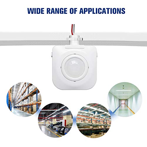 ECOELER Ceiling Occupancy Motion Sensor Switch, High Bay Fixture Mount 360° Ceiling Automatic
