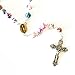 Rosary Beads Necklace For Women or Men - Catholic Girls or Boys First Holy Communion Gift - Guadalupe Virgin Mary Colorful Rosary with FREE Velvet Pouch