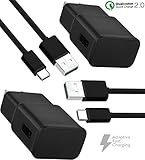 Samsung Galaxy S8 Plus Charger! Adaptive Fast Charger Type-C Cable {2 Wall Chargers + 2 Type-C Cables} - By Boxgear