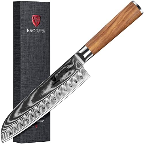Santoku Knife, BRODARK 7inch Damascus Kitchen Knife Ultra Sharp