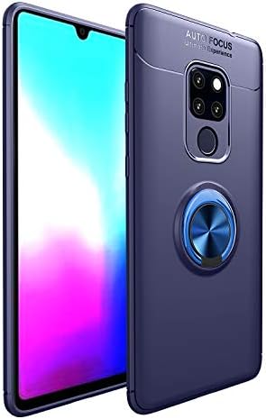 CHENJUAN Shockproof Anti-Scratch Drop Soft TPU Slim Protection Case with 360 Degree Rotating Finger Ring Holder Design for Huawei Mate 20 X (Color : Blue)