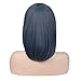 BLSWANER Denim Hair Short Straight Bob Wig Shoulder Length With Air Bangs Synthetic Wigs for Women Heat Resistant