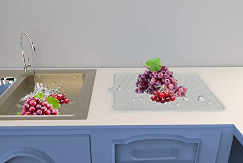 image for Silicone Dish Drying Mat, Malsipree Large 16
