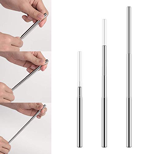 2 Vantic+Telescopic+Reusable+Straws+Stainless