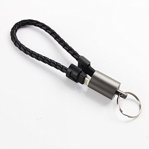Jesauge Keychain 2 in 1 Lighting Micro USB Charger Cable for iPhone 6,6s Plus,7,7 Plus, Android Phones (Black) (black)