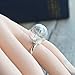 Dandelion Seed Make a Wish Real Flower Glass Ball Open Resizable Copper Rings