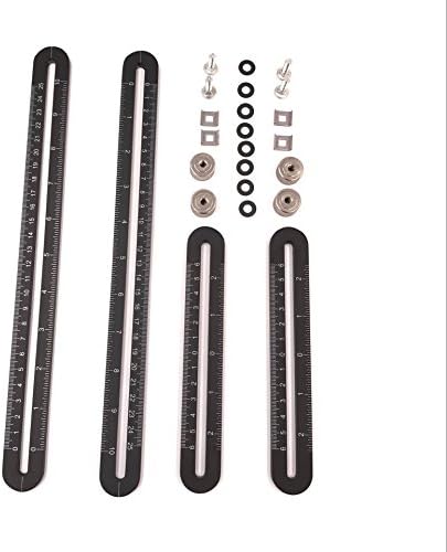 DEALSOCEAN Adjustable Aluminum Alloy General Angleizer Multi Angle Template Tool Four-Sided Measuring Ruler Professional Layouts for Craftsmen Builders Carpenters (Black)