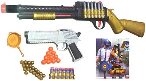 Chawla Agency PUBG S1897 Shotgun Toy with 4 in 1 Bullets with Pistol, Knife & Pan (56 cm)