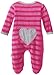 Magnificent Baby Baby-Girls Velour Footie with Applique, Hot Pink/Berry, New Born