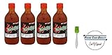 Valentina Black Label (Extra Hot) Hot Sauce - 12.5 oz. (Pack of 4) with a Silicone Basting Brush in a Prime Time Direct Box