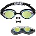 aegend Swim Goggles, Swimming Goggles of Flat Lens for Men Women Adult Youth Kids Children, Anti-Fog UV Protection Leak-Proof Triathlon Swim Goggles with Protection Case, Mirrored