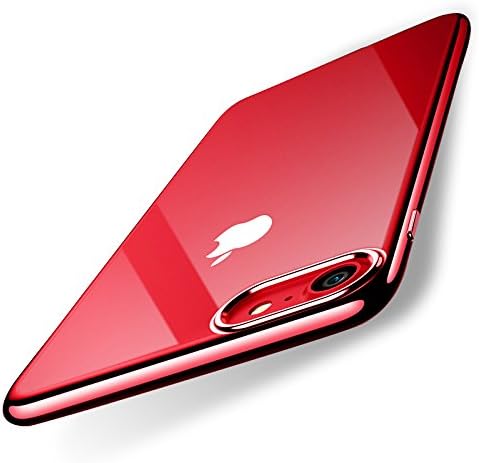 iPhone 8 Case, iPhone 7 Case, Orlegol Soft Silicone Cover iPhone 8 Bumper TPU Case Ultra Thin Anti-Scratch Protection Crystal Clear Phone Case for iPhone 7/ iPhone 8 (Red)