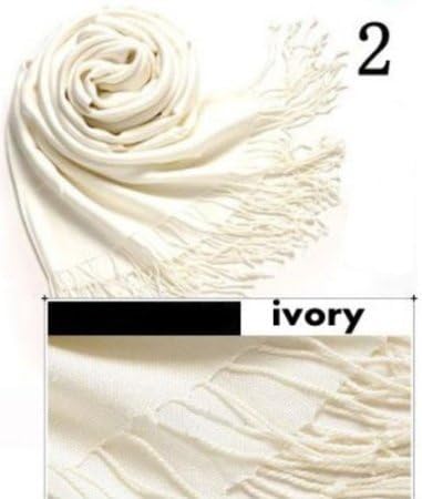 JOVANAS FASHION Premium Pashmina Shawl Wrap Scarf (Ivory)