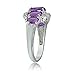 GemStar USA Sterling Silver African Amethyst & White Topaz 5-Stone Ring, size 6