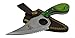 Rogue River Tactical Bone Collector BC-793 Fixed Blade Hunting Skinning Knife with Leather Sheath Real Bone Handle (Green)