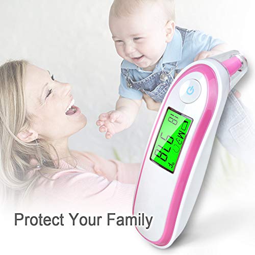 Elera Digital No Touch Infrared Forehead and Ear Thermometer Monitor with Probe Clinical Thermometer Gun for Fever for Infant Baby Kid Adult (Pink) - Thumbnail 7
