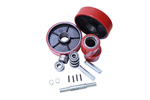 Eoslift PUWS | 20mm ID Replacement Pallet Jack Wheel Set | 7" x 2" Steer Wheel | 3-9/16" x 2-15/16" Load Wheel