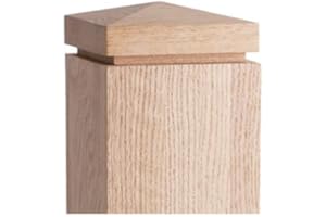 HOUSE OF FORGINGS Red Oak Pyramid CAP-4000 - Top Cap for 3-1/4" Wood Newel Posts