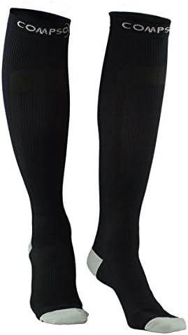 Compression Socks (20-25 mmHg). Excellent Graduated Sock for Travel, Running, Medical, Athletics, Diabetes, Pregnancy. Boost Stamina, Circulation &amp; Recovery. (Grey &amp; Black, Small Medium)