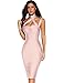 Meilun Womens Sleeveless Bodycon Dress Bandage Straless Dress (S, Pink Beige)