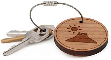 Kilimanjaro Keychain, Wood Twist Cable Keychain - Large