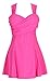 Wantdo Women's Crossover Solid Swimdress Skirted Bottom Swimsuit
