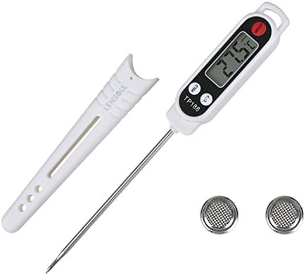 Meat Thermometer,Lensoul Food Thermometer Instant Read Digital Cooking Candy Thermometer with FDA Certificate for BBQ Grill Kitchen Smoker Milk Drink Soup Turkey Chicken Baking-included 2 Batteries