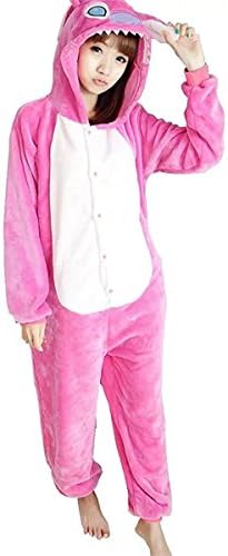 DigerLa Women's Pink Sleepsuit Loungewear Cosplay Costume Adult Onesie Pajamas