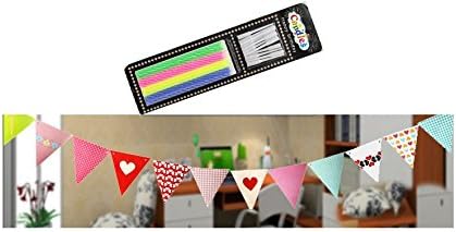 ADELEWAYS Party Decoration Supplies Flags Banner 2 Meters Long + Free 12 pcs Long Cake Candles