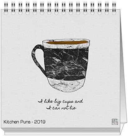 artboxONE Mini Desk Calendar 2019 Kitchen Puns Small Square Desktop Calendar Food & Drink