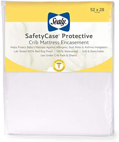 Sealy SafetyCase Protective Waterproof Zippered Toddler and Baby Crib Mattress Encasement