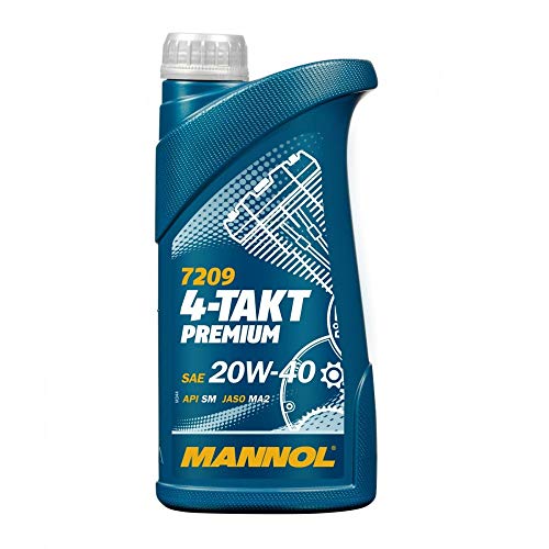 MANNOL 7209 4-TAKT Universal 4-Stroke Engine Oil 1LITRE SAE 20W-40 API SM JASO MA2 German Import