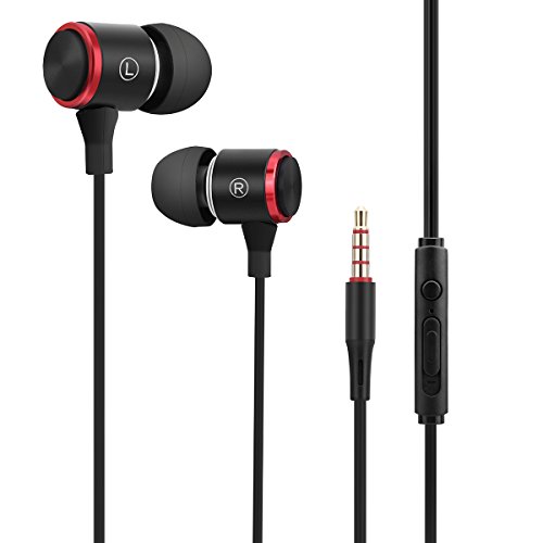 in Ear Kopfhörer, Ear Ohrhörer Kopfhörer in Ears Metallisches Stereo Headset Fusion High Quality Audio Kopfhörer Earphones mit Ohrstöpseln und Mikrofon für iPhone, Android Smartphones und MP3 Players