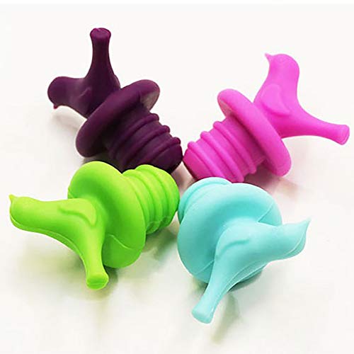 image for XGao Silicone Wine Bottle Stopper with Air Tight Seal Reusable Wine an