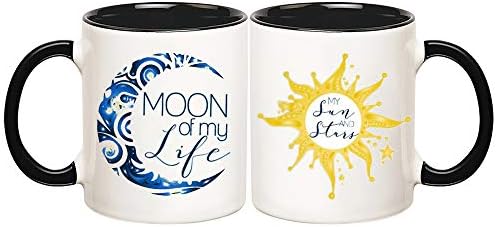 AliceHitMood - Marriage Coffee Mug | Moon of My Life, My Sun and Stars | Color | Game of Thrones | Couple Mug/Lovers| Set of 2, 11oz Ceramic Coffee Mug/Cup, Gift Wrap Available