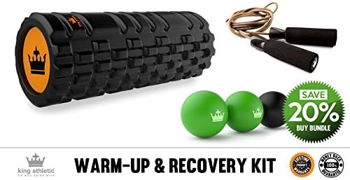 JRL-FRB-MBSG kit bundle set pack Leather Jump Rope Skip Jumping Foam Roller Muscles Myofascial Massage Physical Therapy Stretching Pilates Yoga Lacrosse Ball Deep Tissue Trigger Point Rubber Back Foot