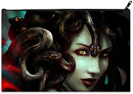 Fashion Cosmetic Makeup Bag Coin/Cash Purse Pouch with The Gorgon Medusa Print.