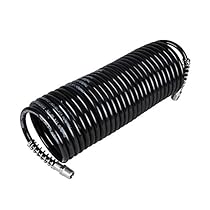 PowRyte Basic Recoil Air Hose - 1/4-Inch by 25-Feet, 1/4-Inch MNPT Ends