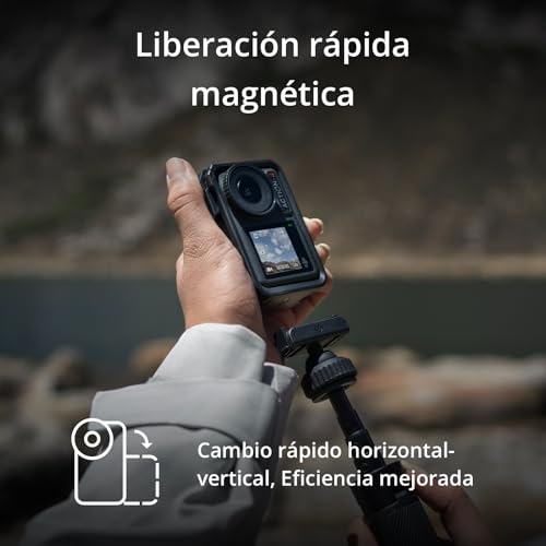 Osmo Action 4 Pack Esencial: cámara de acción Sumergible 4K/120 fps con un Sensor de 1/1.3 Pulgadas, Gran Rendimiento con Poca luz, Color D-Log M de 10 bits, batería Duradera de 1770 mAh