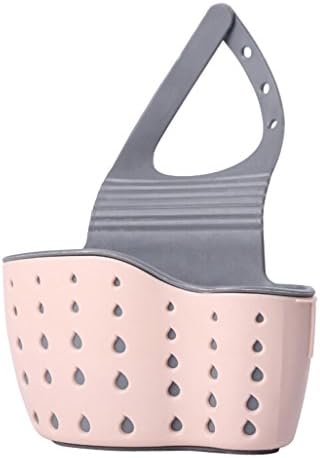 Girlsry Sucker Shelf Bathroom, Useful Suction Cup Sink Soap Sponge Kitchen Storage Tools Rack wall Sink Hanging Basket Bag (Pink)