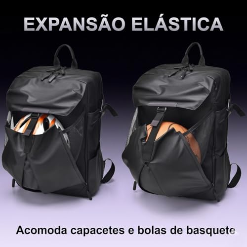 Dynamart Mochila Impermeavel para Notebook 15 6 45x30x16 cm 38L Preta Reforcada Antifurto Expansivel Viagem Trabalho Faculdade Executiva USB Resistente