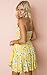 Angashion Women's Floral Strapless Pleated Flowy Skater Mini Tube Dress Yellow