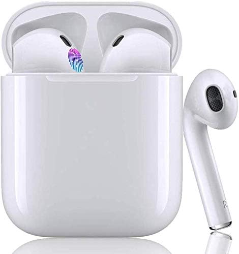 Bluetooth Headset, Wireless Headset with Headset Charging Mini Headset with Microphone Headset, Compatible with Airpods Android/iPhone (White)